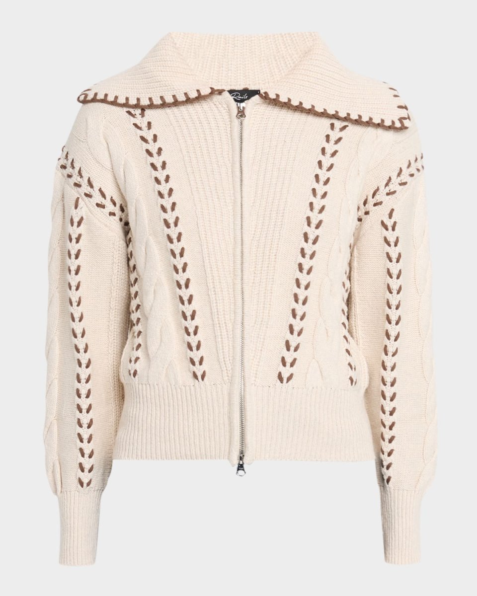 Lune Whipstitch Zip Cardigan